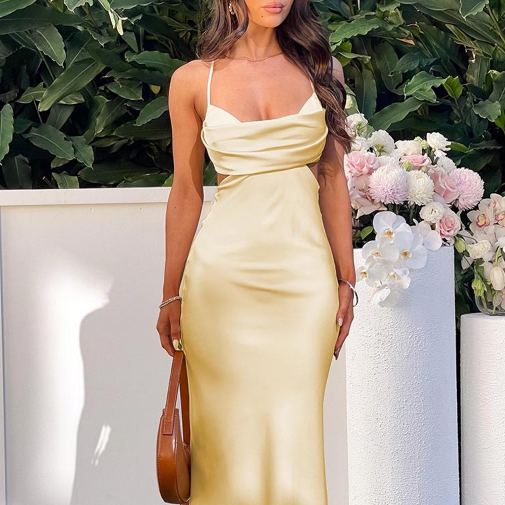 Taleah Yellow Cut Out Maxi Dress